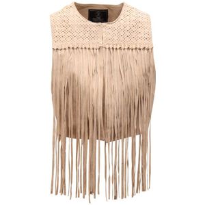 Rino&Pelle, Dames, Jassen, Beige, Maat: 2XS Leer,