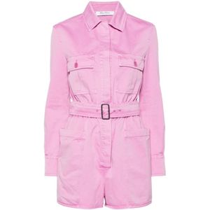 Max Mara, Dames, Jumpsuits & Playsuits, Paars, Maat: XS Katoen,