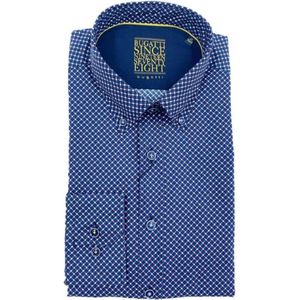 Bugatti - Heren - Overhemd - Blauw - Maat: XL