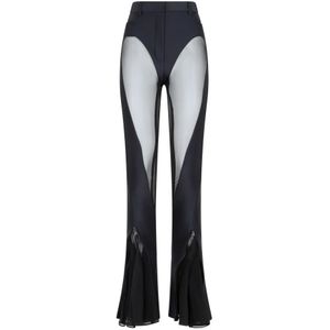 Mugler, Dames, Broeken, Zwart, Maat: 2XS