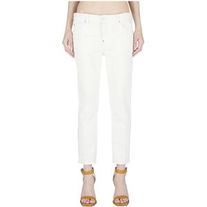 Dsquared2, Dames, Sweatshirts & Hoodies, Wit, Maat: 2XL