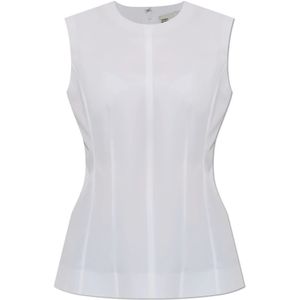 Tory Burch, Dames, Tops, Wit, Maat: 2XS Katoen,