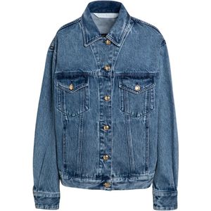 Palm Angels, Dames, Jassen, Blauw, Maat: XS Denim,