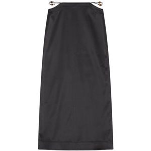 Ganni, Dames, Rokken, Zwart, Maat: M Satijn,