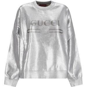 Gucci, Dames, Sweatshirts & Hoodies, Grijs, Maat: XS