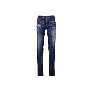 Dsquared2 Slim-fit Gescheurde Jeans , Blue , Heren , Maat: L