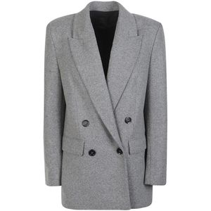 Pinko, Dames, Jassen, Grijs, Maat: XS Leer,