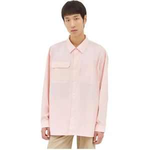 Dickies, Heren, Overhemden, Roze, Maat: XS Zijde,