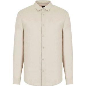Armani Exchange - Overhemd - Beige - Linnen