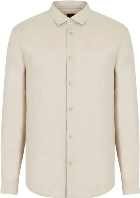 Armani Exchange - Overhemd - Beige - Linnen