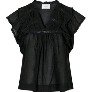 Neo Noir, Dames, Blouses & Shirts, Zwart, Maat: XS Voile,