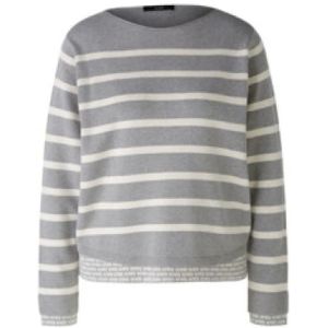 Oui, Dames, Truien, Grijs, Maat: XL Katoen,