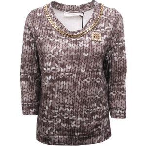 Elisabetta Franchi, Dames, Blouses & Shirts, Veelkleurig, Maat: S Denim,