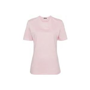 Versace T-shirt met logo print , Pink , Dames , Maat: S