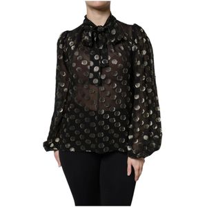 Dolce & Gabbana - Blouse - Zwart - Goud - Lange Mouwen