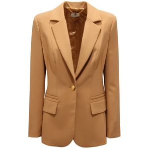 Elisabetta Franchi, Dames, Jassen, Beige, Maat: M Leer,