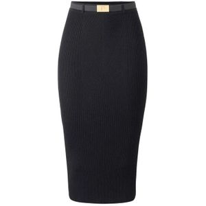 Elisabetta Franchi, Dames, Rokken, Zwart, Maat: XS Viscose,