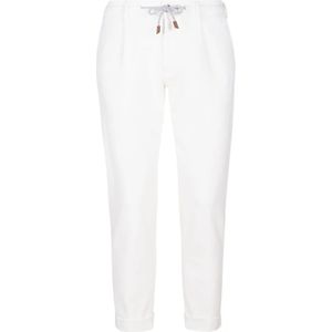 Eleventy, Heren, Broeken, Wit, Maat: W36 Suède,