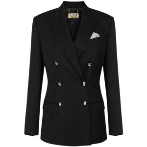 Elisabetta Franchi, Dames, Jassen, Zwart, Maat: XS Wol,