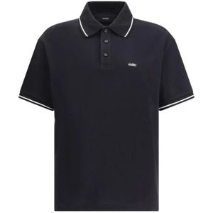 Amiri - Poloshirt - Zwart - Katoen - Geborduurd Monogram