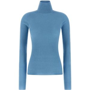 Sportmax, Dames, Truien, Blauw, Maat: M Wol,