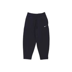 Nike Zwarte gebogen fleece broek , Black , Dames , Maat: L