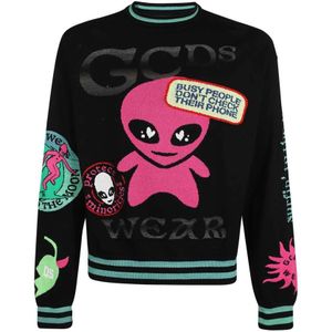 Gcds, Heren, Sweatshirts & Hoodies, Zwart, Maat: 2XL Katoen,