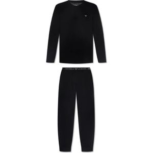 Emporio Armani, Heren, Nachtkleding & Lounge, Zwart, Maat: S Tweed,