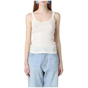 Bottega Veneta, Dames, Tops, Wit, Maat: M Zijde,