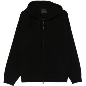Roberto Collina, Heren, Sweatshirts & Hoodies, Zwart, Maat: L