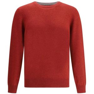 Brunello Cucinelli, Heren, Truien, Rood, Maat: L Kasjmier,