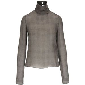 Saint Laurent, Dames, Truien, Grijs, Maat: S Zijde,