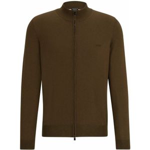 BOSS - Balonso - Vest - Bruin-Groen - Regular Fit - Wol