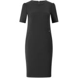Marc Cain - Jurk - Zwart - Knielengte - Pofmouwen - Ritssluiting