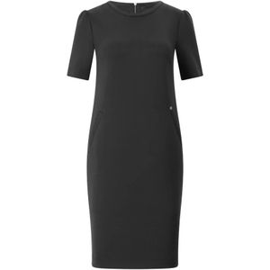 Marc Cain - Jurk - Zwart - Knielengte - Pofmouwen - Ritssluiting
