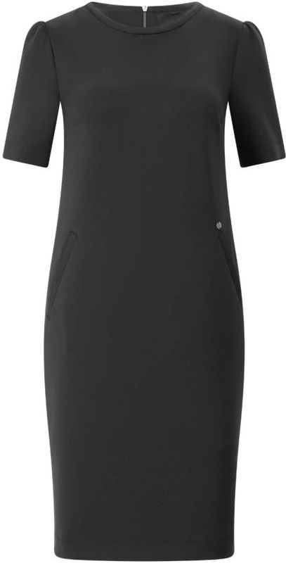 Marc Cain - Jurk - Zwart - Knielengte - Pofmouwen - Ritssluiting