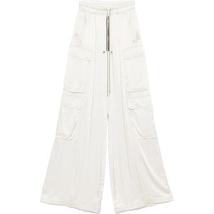 Rick Owens, Dames, Broeken, Wit, Maat: S Satijn,