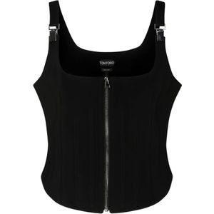 Tom Ford, Dames, Tops, Zwart, Maat: S Zijde,