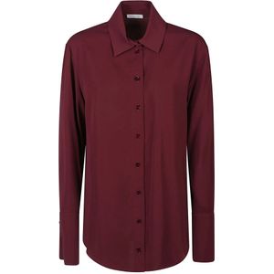 Patrizia Pepe, Dames, Overhemden, Rood, Maat: L Katoen,