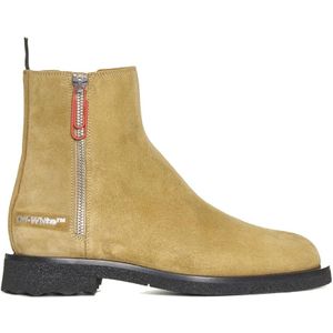 Off White - Omid 011F22Lea - Enkellaarzen - Beige - Suède