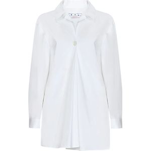 Off White, Dames, Blouses & Shirts, Wit, Maat: S Katoen,