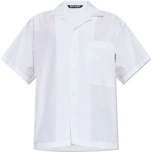 Palm Angels, Heren, Overhemden, Wit, Maat: S Katoen,