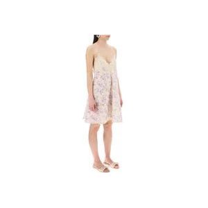 Zimmermann Kanten bloemen linnen mini-jurk , Multicolor , Dames , Maat: XS