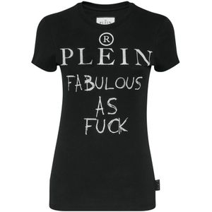 Philipp Plein, Dames, Tops, Zwart, Maat: XS Katoen,