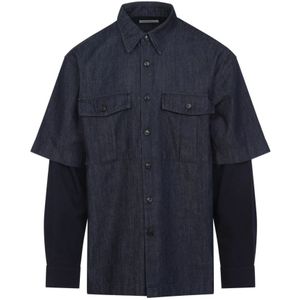 Dries Van Noten, Heren, Overhemden, Blauw, Maat: S Katoen,