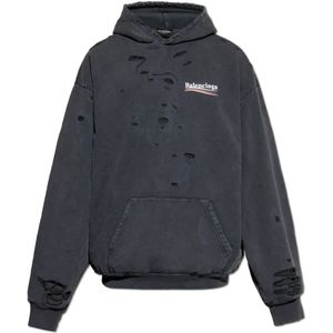 Balenciaga, Heren, Sweatshirts & Hoodies, Grijs, Maat: S Katoen,