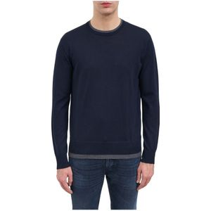 Paolo Pecora, Heren, Truien, Blauw, Maat: L Wol,