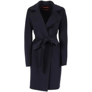 Max Mara Studio, Dames, Mantels, Blauw, Maat: 3XS Zijde,