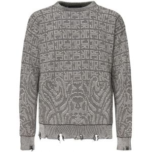 John Richmond, Heren, Truien, Grijs, Maat: XL
