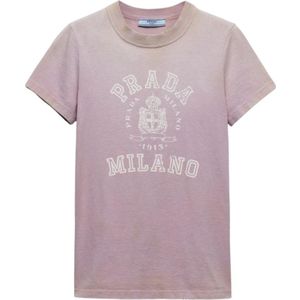 Prada, Dames, Tops, Paars, Maat: S Katoen,